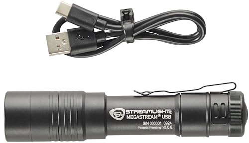 Streamlight 66210 MegaStream USB 1800-Lumen 26000-Candela Rechargeable EDC Flashlight Includes Rechargeable Battery, USB-C Cable, and Holster, Black by Streamlight - Image 2
