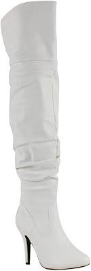 Forever Link Womens Focus-33 Black Vegan Leather Over The Knee Fashion Boots