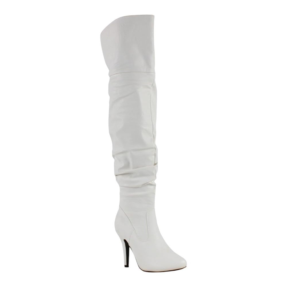 Forever Link Womens Focus-33 Black Vegan Leather Over The Knee Fashion Boots
