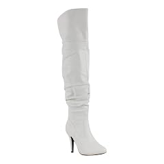 Forever Link Womens Focus-33 Black Vegan Leather Over The Knee Fashion Boots