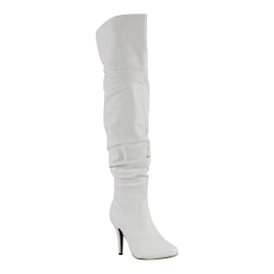 Forever Link Womens Focus-33 Black Vegan Leather Over The Knee Fashion Boots