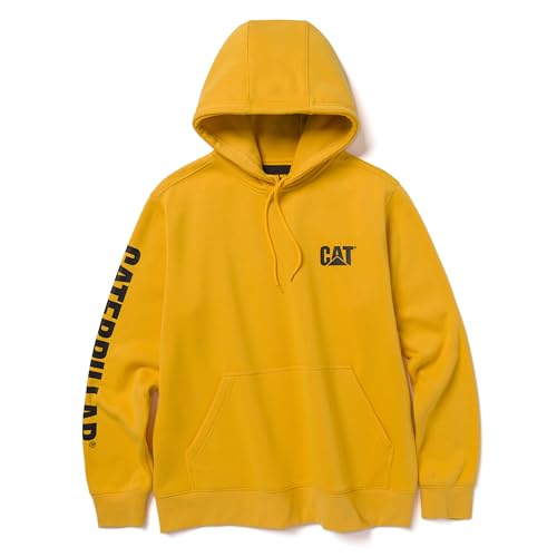CAT Workwear Men's Caterpillar Trademark Banner Hoodie, Yellow Black, XL
