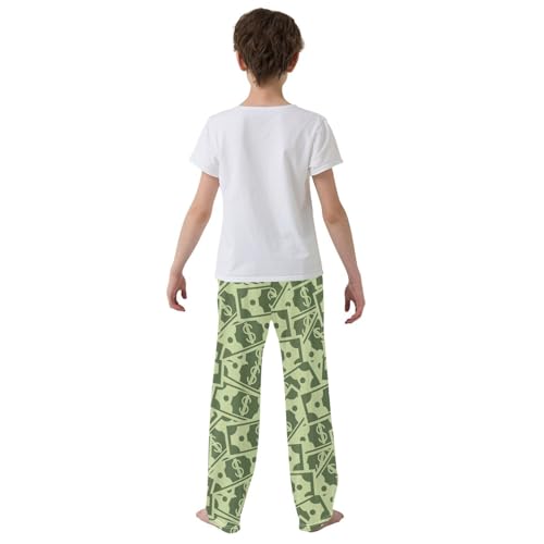 Boys' Pants Money Bills Messy Green Long Bottoms Jogger Pants Elastic Waist Trousers with Pockets S-XL3
