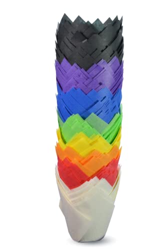 200pcs Rainbow Tulip Baking Cups Cupcake Liners Muffin Liners Greaseproof Paper