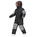 Toddler Snowsuit Boys Girls One Piece Color Block Snow Suit Winter Waterproof Ski Suits Fashion (Black, 2-3 Years)