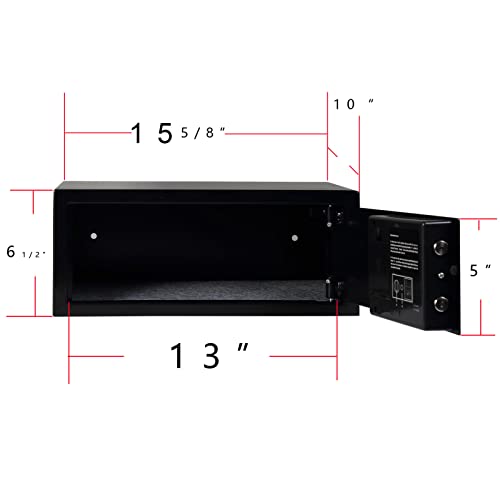 Heroecol 0.60 Cubic Feet Key And Electronic Security Safe Box Digital Deposit Box For Home Office Hotel Business Lock Box For Cash Jewelry Storage (Black) #TOP2