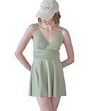 [シードレス] スカート付 Vネック ワンピース/水着 DAXM0441 レディース S ミント