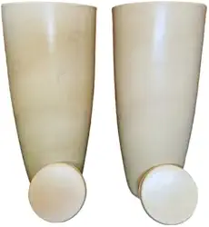 Kit 2 Vaso De Planta Grande Cone Brilhante Luxo Decorativo G (bege)