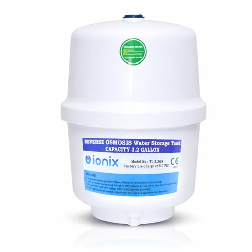 Image of IONIX Ro pressure tank with tank valve, Pre-Pressurized Water Storage Tank | Pressure Tank with 3.2 Gallon Capacity