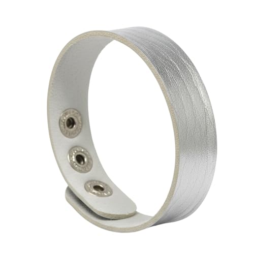 Image of THE MEN THING BLAZEFIT STRAP - 18mm Genuine Leather Bracelet with Stainless Steel Stud Button Closure for Men & Boys (6.6 /7.1 /7.6 inch)