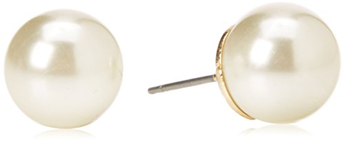 Image of Anne Klein Women's Pearl Stud Earrings, Layered Statement Fashion Jewelry for Everyday and Evening Wear