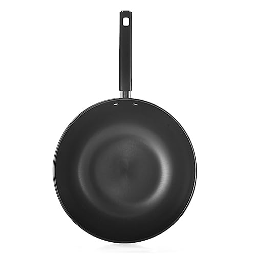 Wok de acero al carbono fondo plano con tapa de vidrio miniatura 7