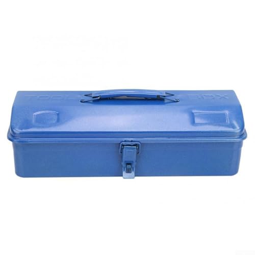 Caja organizadora de herramientas de metal resistente para garaje y taller, diseñada para un almacenamiento seguro con asa cómoda y cierre seguro, varios tamaños disponibles (28 x 16 x 12 cm)