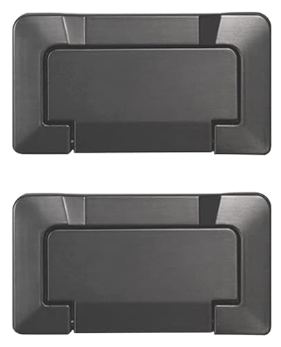 BLUPOWHT ハードウェア引き出しキャビネットドアコンシェル、ゴールデンインビジブルフラットキャビネットハンドル、クローゼットシンプルキャビネットハンドル家具アクセサリー(カラー:ブラック 2、サイズ:穴の距離:64mm*2)