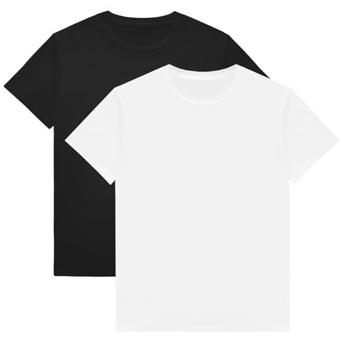 VOGRYE 2 Pack Boys Shirts Short Sleeve Shirts for Boys Cotton T-Shirts Kids Toddler Tshirts Tees Clothes Summer Tops