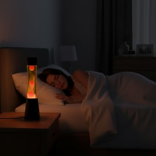 Image of KARP 16 Inch (Tower shap) Lava Lamp | Yellow Water & red Lava | Metal & Glass Design | 220-240V 50Hz | R39 30 W Bulb Included | Run by Plug with Inline ON /Off Switch | Best for Home & Office Gift