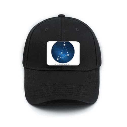 Casquette Capricorne brodée noir coton réglable chapeau zodiaque mode homme femme