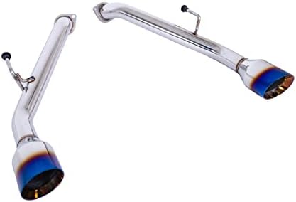 Extreme Online Store Replacement for 2014-Present Infiniti Q50 Stainless Steel Polished Silver Muffler Axle Back 4" Double Wall Dual Burnt Tips Exhaust