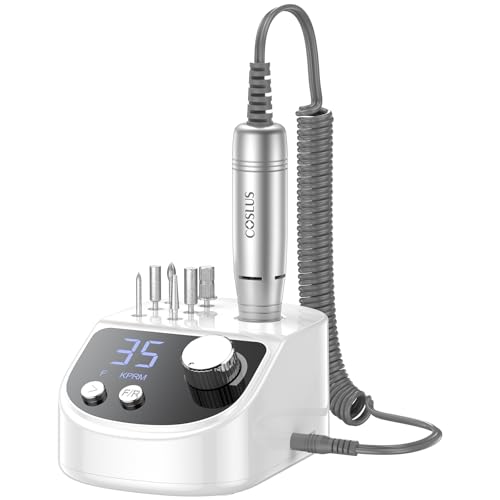 Lime à ongles de table professionnelle COSLUS : contrôle précis de la vitesse et fonctionnement silencieux Blanc