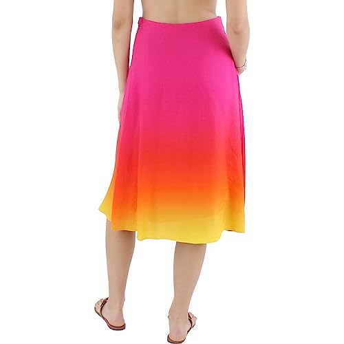 Lauren Ralph Lauren Womens Ombre Mid Calf Midi Skirt Pink 102