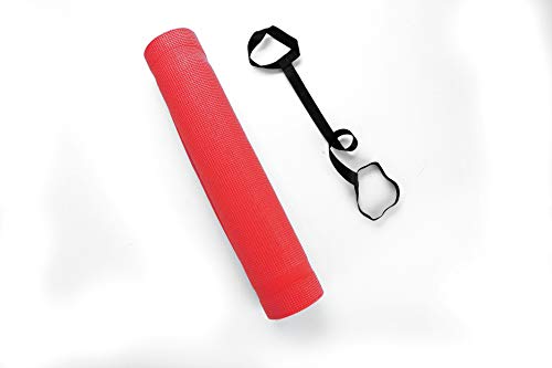 Mind Reader All Purpose Extra Thick Yoga Mat Fitness & Exercise Mats With Carrying Strap, High Density Anti-Tear, Red #TOP3