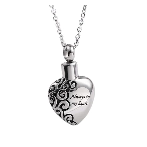 Collier urne coeur acier inoxydable pendentif pour cendres d'animaux