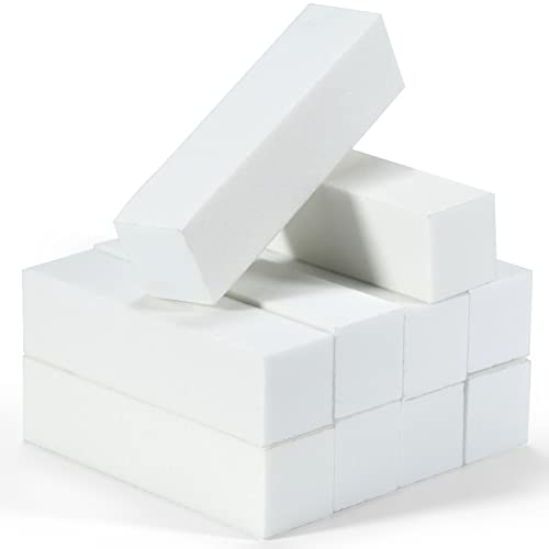 ChouchouClip Lot de 10 Bloc Polissoir Ongles, Nail Art Tips Tool, Lime de Polissage Professionnelle pour Poncer Les Ongles en Acrylique ou Gel Naturel, 4 Faces Lavable pour Manucure, Pédicure