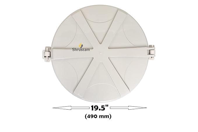 Shrustam Unbreakable Lid Plastic 500 L - 2000 L Water Tank Hinge Type Plastic Water Tank Cover, LID - 19.5" (White)