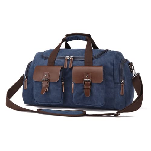 Sac à bandoulière décontracté en toile homme grand sac de sport bleu