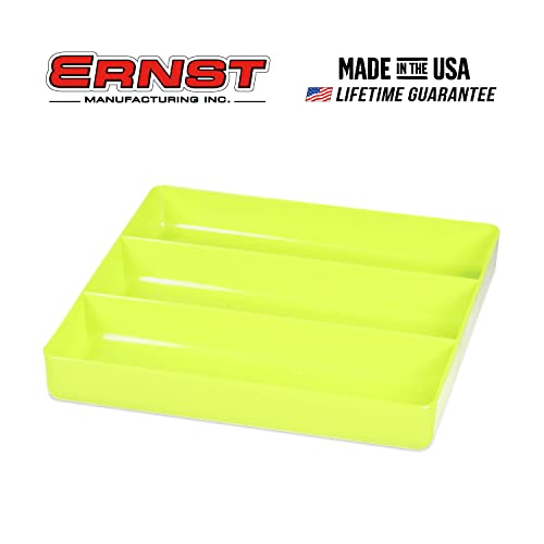 Image of Ernst Manufacturing Toolbox Tray: Stackable Organizer Tray with 3 Compartments - Ideal for Trades, Mechanics, Electricians, Plumbers, Household Use, Hobbies - Heavy Duty - Made in the USA