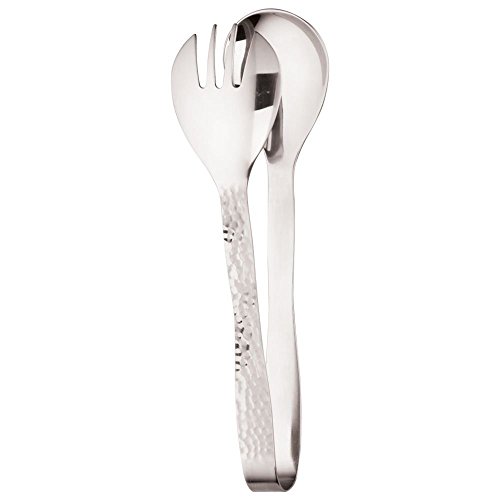 American Metalcraft HM8TNG Stainless Steel, Hammered Serving Tongs, 8" L , Silver