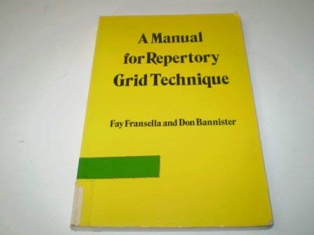 Amazon | A Manual for Repertory Grid Technique | Fransella, Fay ...