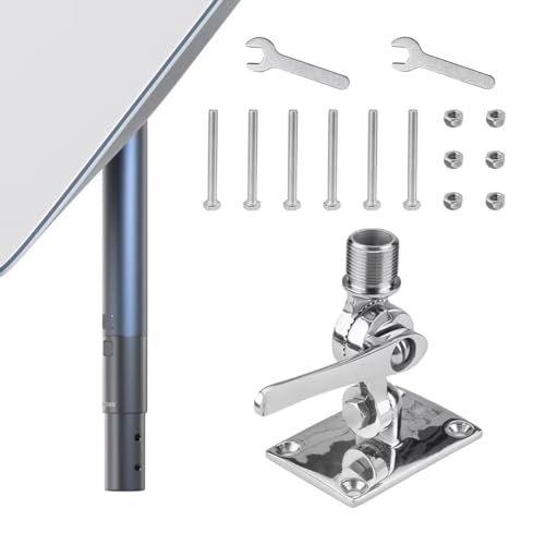 Mounting Kit for Marine Yacht Ship RV, Pipe Mount Adapter, Pole Mount,Marine Antenna Mount for Starlink Internet Kit Satellite V2 (Mount KT 3)