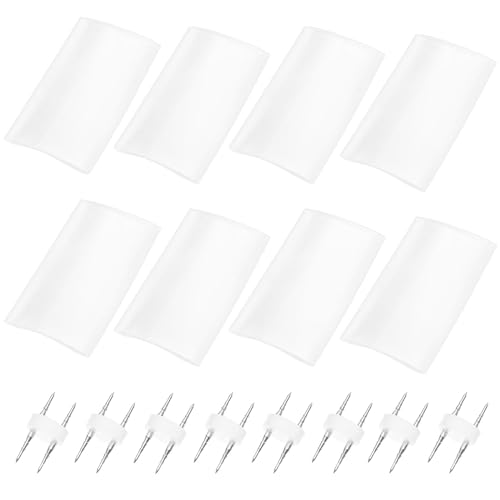 LT Easiyl 8 Pairs Rope Light 2 Wire Installation Accessory Coupler With Heat Shrink Sleeve 2 Pin RGB LED Light Strip Connectors for 13mm Diameter String Lights