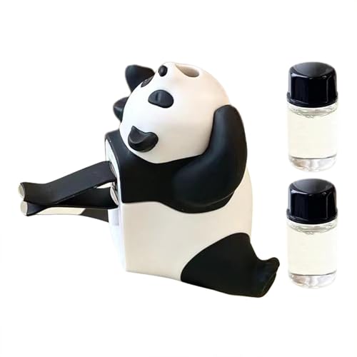 車の芳香剤クリップ、車のベント用芳香剤 - パンダカー香水ディフューザー - 充電式カーアロマディフューザー、自動車アクセサリー用カーフレグランスクリップ