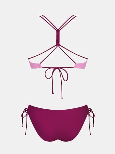 Image of CUPSHE Women's 2 Piece Bikini Set Back Braided Straps with Reversible Bottom