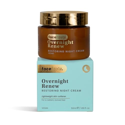 Face Facts Overnight Renew - Restoring Night Cream. Luminating Blueberry And Acia Berry With Aloe Vera And Anti-Ageing Centella Asiatica, Smooth, Refi