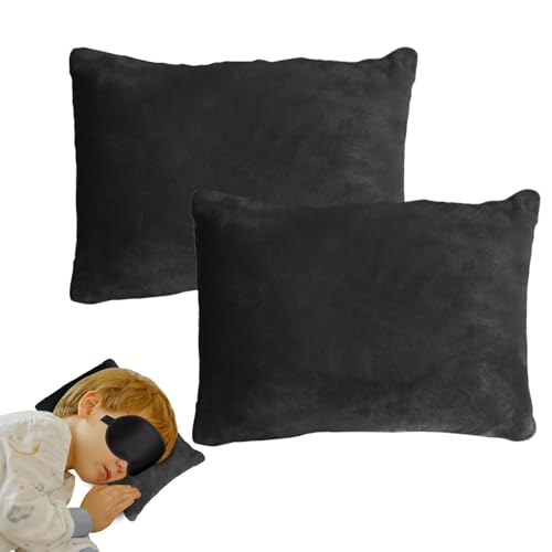 Almohada pequeña - Paquete de 2 cojines de avión de 11 x 7 pulgadas | Almohada de Apoyo de Felpa Suave para Cuello, muñeca, Cintura, Rodilla, Comodidad | Mini almohadas de viaje: niños, mascotas,