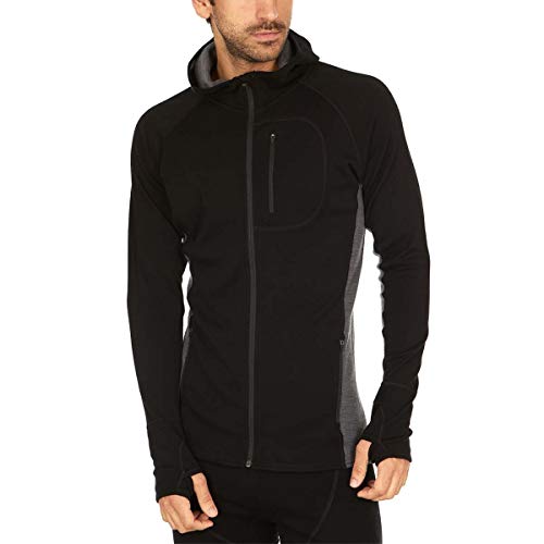 Minus33 Merino Wool 4080 Trailblazer Midweight Full Zip Hoody Black/Charcoal Large