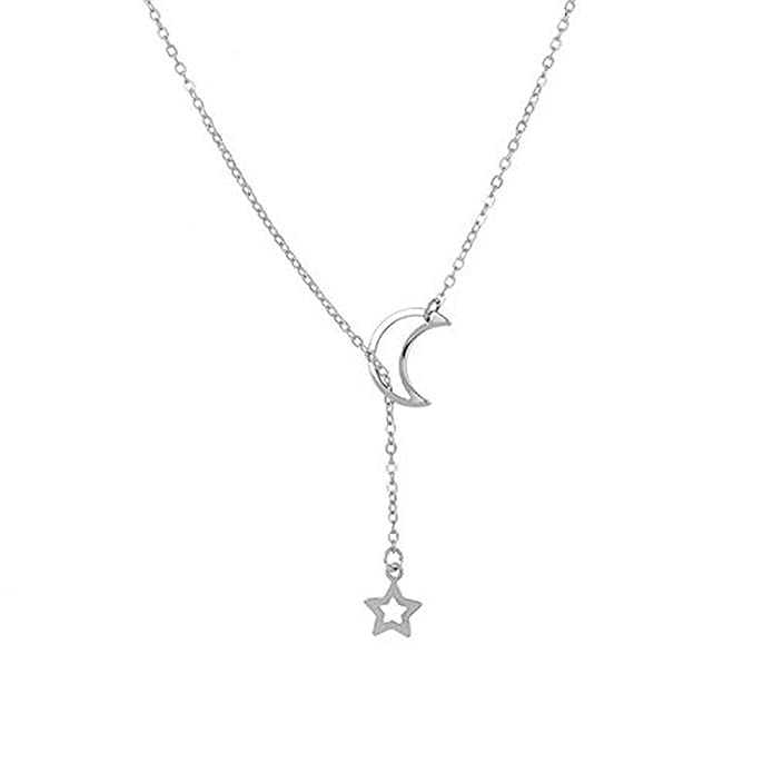 Stylish N Gorgeous Non-Precious Metal Moon Star Long Chain for Girls & Women; Trendy Hollow Moon Star Pendant Link Chain Necklace (Silver) (B0D2DK7T18) Amazon Price History, Amazon Price Tracker