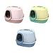 Enclosed Cat Litter Tray, Kitten Potty Toilet, Sand Leakage Prevention for All Cat Litter Types(Blue)