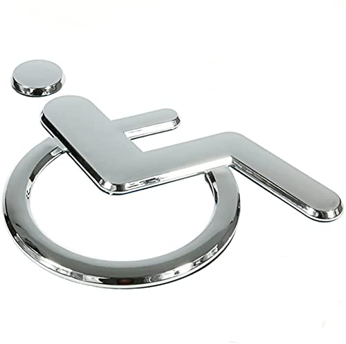 QiGui Signe Toilette pour Porte Autocollants Plaque de Porte Salle de Bain Handicapé Panneau WC Adhesif Stickers pour Toilette Porte de Restaurant Publique Hôtel Cafétéria Argent Cover