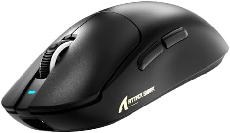 ATTACK SHARK X8PLUS Mouse for Large Hand, 55g Superlight, PixArt PAW3395PRO Gaming Sensor, BT/2.4G Wireless/Wired, 6 Adjustable DPI up to 40000, 500mAh Battery (Black)