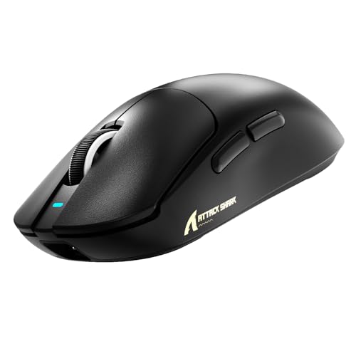 ATTACK SHARK X8PPO 8K Mouse for Large Hand, 55g SUPERLIGHT, PixArt PAW3395PRO Gaming Sensor, BT/2.4G Wireless/Wired, 6 Adjustable DPI up to 40000, 500mAh Battery (Black)
