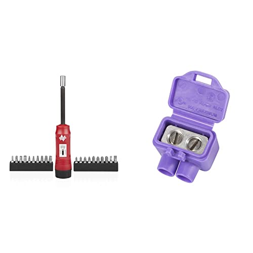 Neiko 10573B 1/4” Torque Screwdriver Set, 20 Hex Bits, 10 To 50 In-Lbs & King Innovation 95025 Alumiconn Wire Connector, 25 Pk, Purple, Count #TOP7