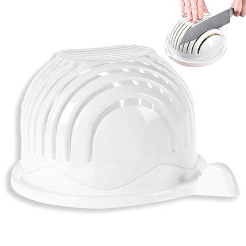 New Salat Schneide SchüSsel GemüSeschneider Obstschneider, GemüSeschneider, Zwiebelschneider, Zerkleinerer, GemüSehobel, Mandoline, Handgeführter Gemüsehobel,Weiß