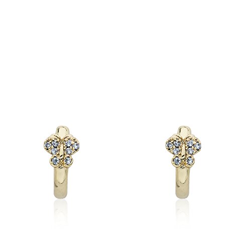 Kids Earring - 14k Gold-Plated Huggy Earring - Hypoallergenic And Nickel Free For Sensitive Ears