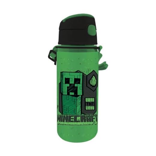 Kids Licensing - Minecraft - Botella de aluminio con cierre de clic (600 ml)