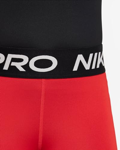 Nike Pro Big Kids' (Girls') Dri-FIT 5" Shorts (FB1081-657, University Red/White)3