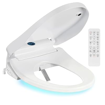 Bidet Toilet Seat, Electric Smart Heated Toilet Seat with Instant Warm Water & Dryer, Multiple Spraying Modes, Self-Clean Nozzle,Remote Control, Night Light, Soft Closed Toilet Lid